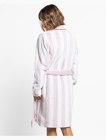ADMAS CLASSIC Vestaglia da donna calda a maniche lunghe con righe chiare