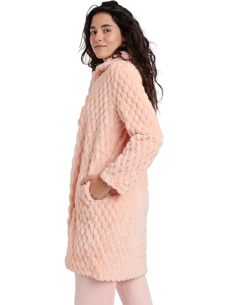 ADMAS CLASSIC Vestaglia da notte calda e morbida a maniche lunghe da donna Arancione corallo - Kiabi