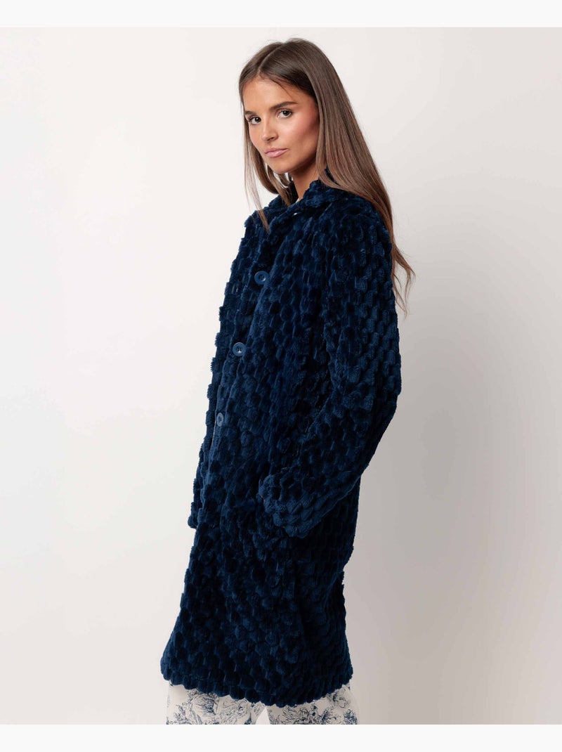 ADMAS CLASSIC Vestaglia da notte calda e morbida a maniche lunghe da donna Blu - Kiabi