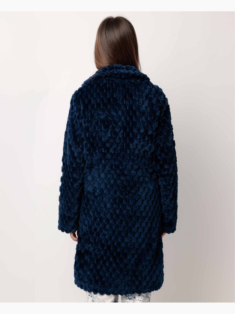 ADMAS CLASSIC Vestaglia da notte calda e morbida a maniche lunghe da donna Blu - Kiabi