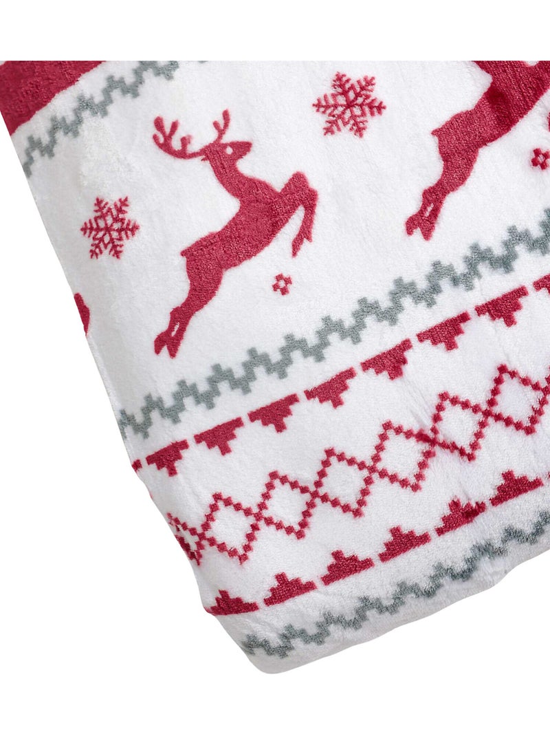 ADMAS Coperta bifacciale Corel Season Border Rosso - Kiabi
