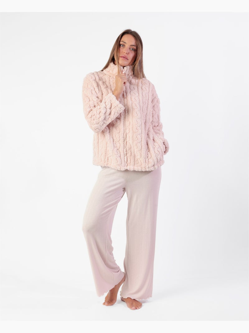 ADMAS Donna Lou Lou Returns Vestaglia calda a maniche lunghe Rosa chiaro - Kiabi