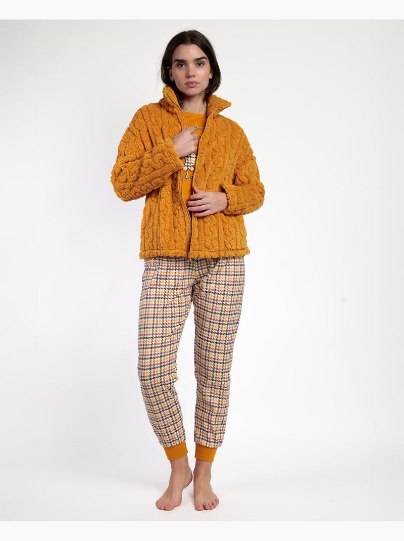 ADMAS Donna Lou Lou Returns Vestaglia calda a maniche lunghe Senape - Kiabi