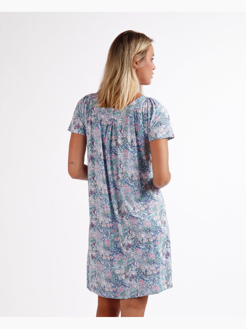 ADMAS GARDEN Canotta a maniche corte con motivo floreale classico da donna Blu - Kiabi