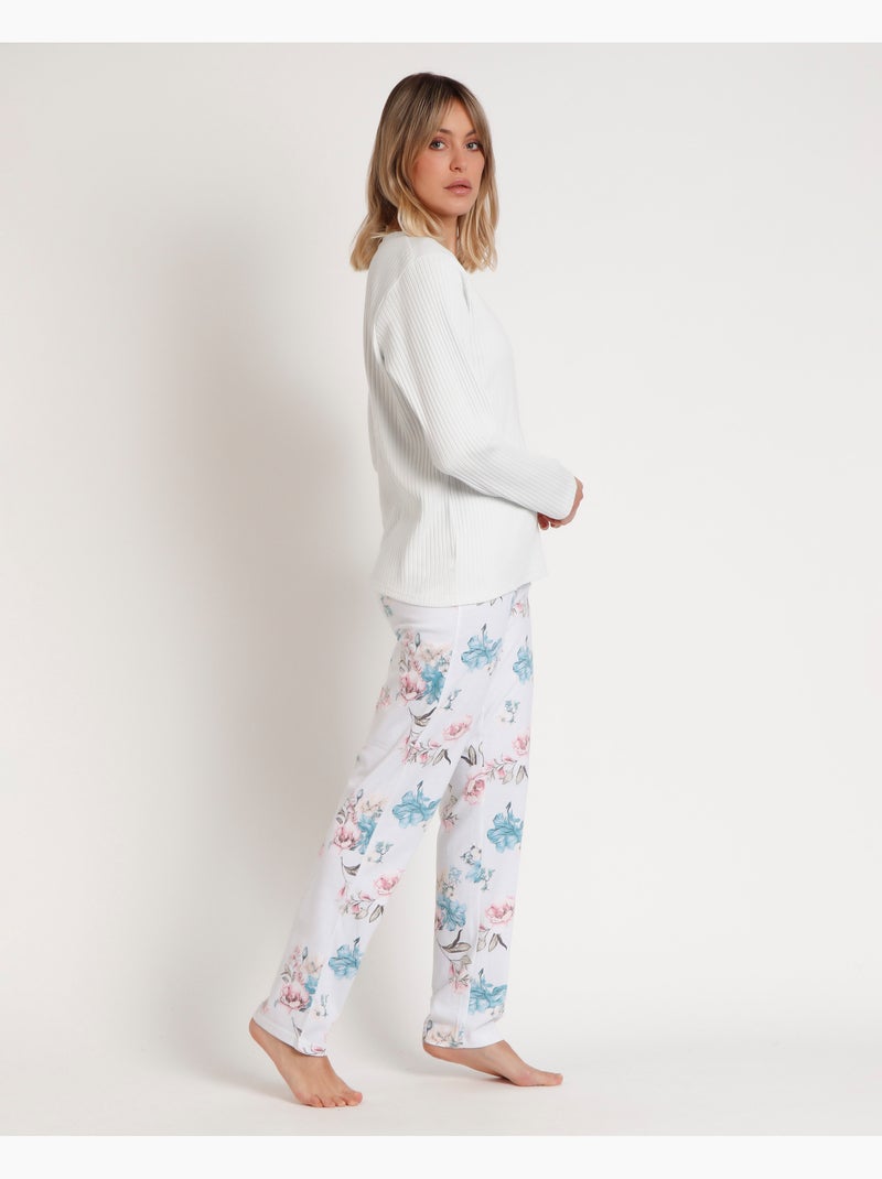 ADMAS GARDEN Pigiama a maniche lunghe da donna French Garden Verde acqua - Kiabi