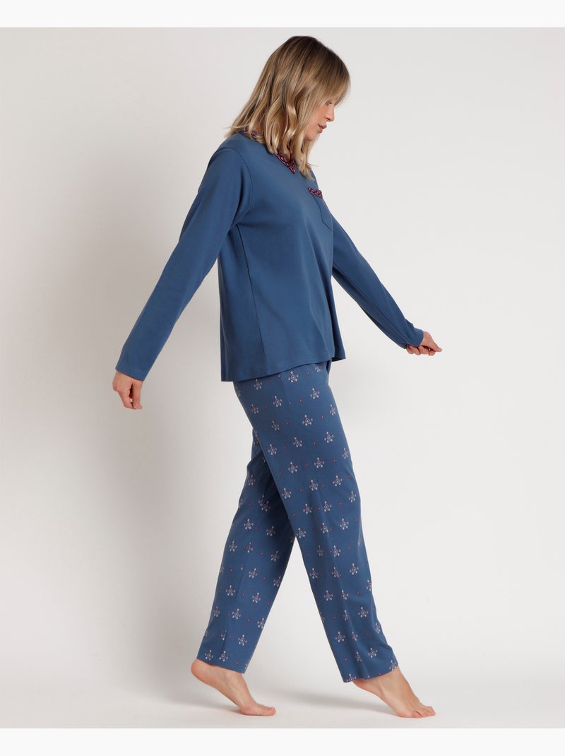 ADMAS GARDEN Pigiama a maniche lunghe da donna Let's Get Lost Blu - Kiabi
