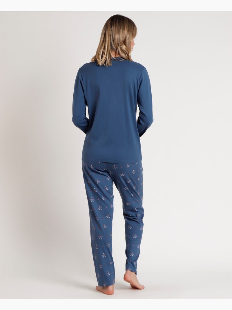 ADMAS GARDEN Pigiama a maniche lunghe da donna Let's Get Lost Blu - Kiabi