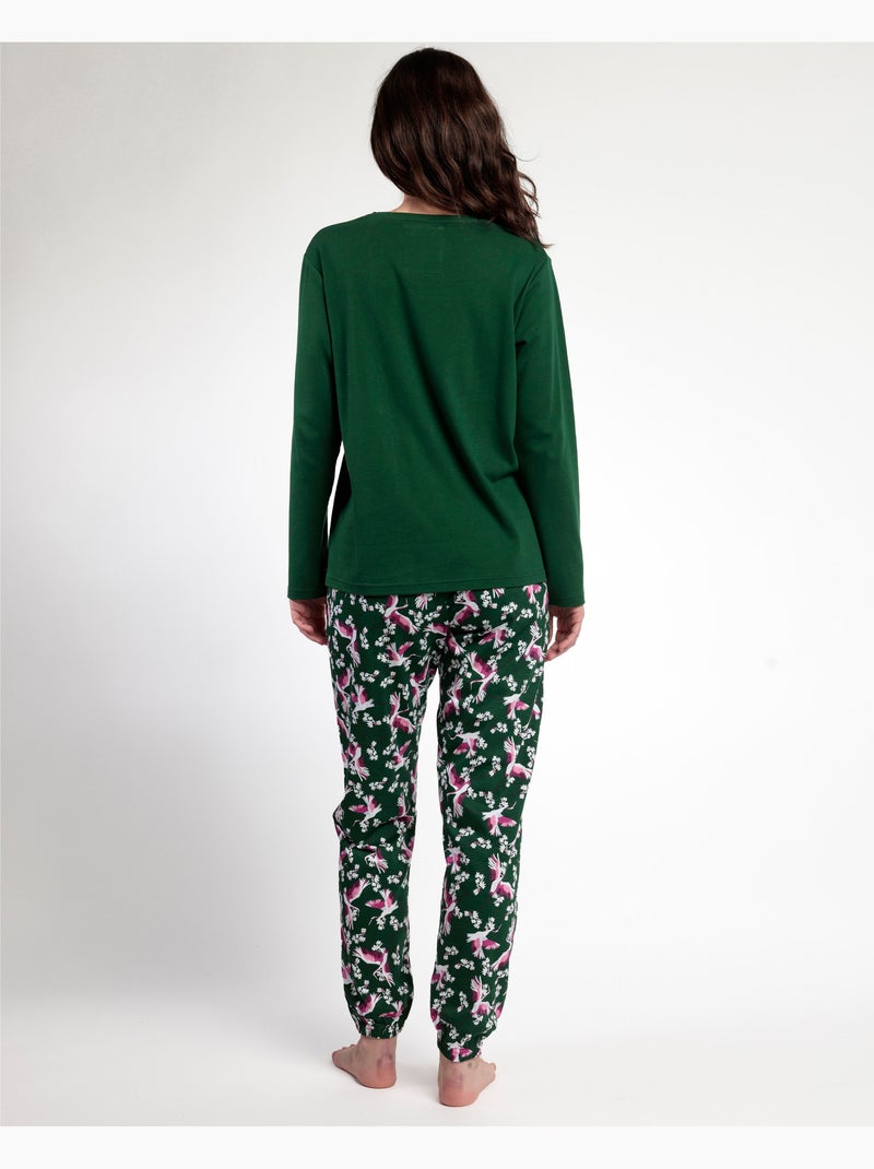 ADMAS GARDEN Pigiama a maniche lunghe da donna Wild Nature Verde - Kiabi