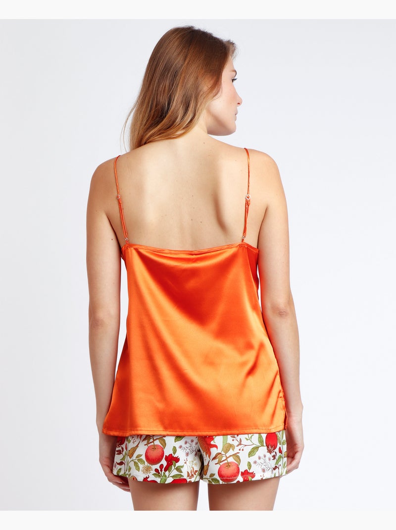 ADMAS GARDEN Pigiama da donna con schiena scoperta e frutti della passione Arancione corallo - Kiabi