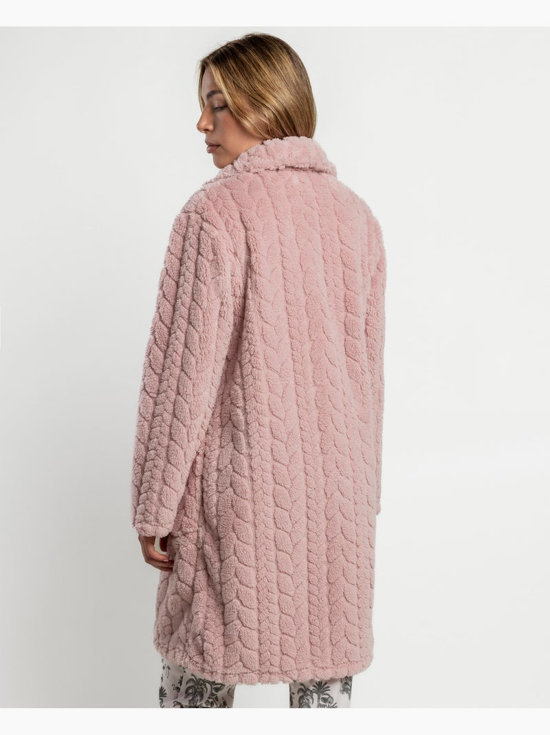 ADMAS GARDEN Vestaglia calda a maniche lunghe con foglie da giardino per donna Rosa - Kiabi