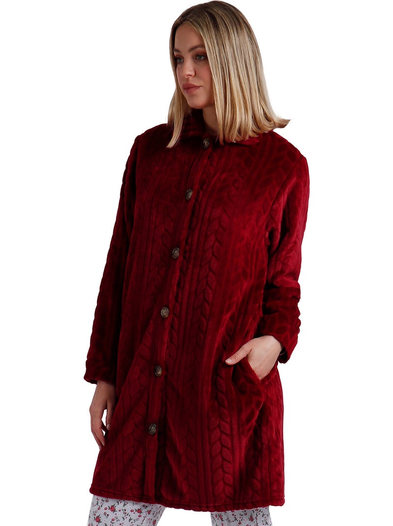 ADMAS GARDEN Vestaglia calda a maniche lunghe da donna con scritta Grazie Rosso - Kiabi