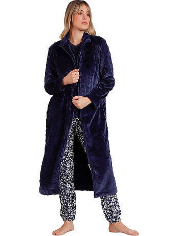 ADMAS GARDEN Vestaglia calda a maniche lunghe in jacquard con motivo a rose da donna