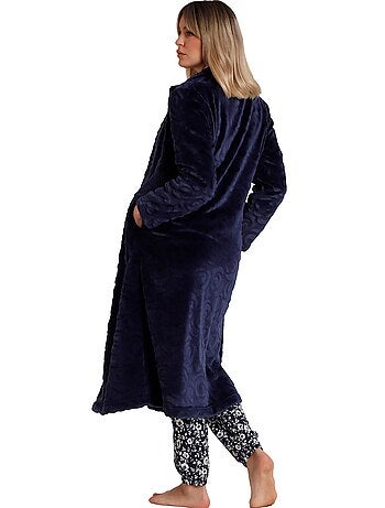 ADMAS GARDEN Vestaglia calda a maniche lunghe in jacquard con motivo a rose da donna