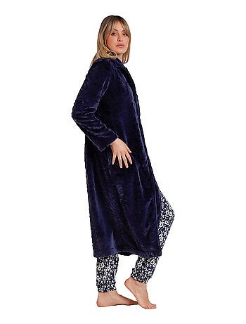 ADMAS GARDEN Vestaglia calda a maniche lunghe in jacquard con motivo a rose da donna