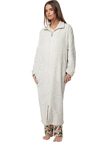 ADMAS GARDEN Vestaglia calda a maniche lunghe in jacquard con motivo a rose da donna