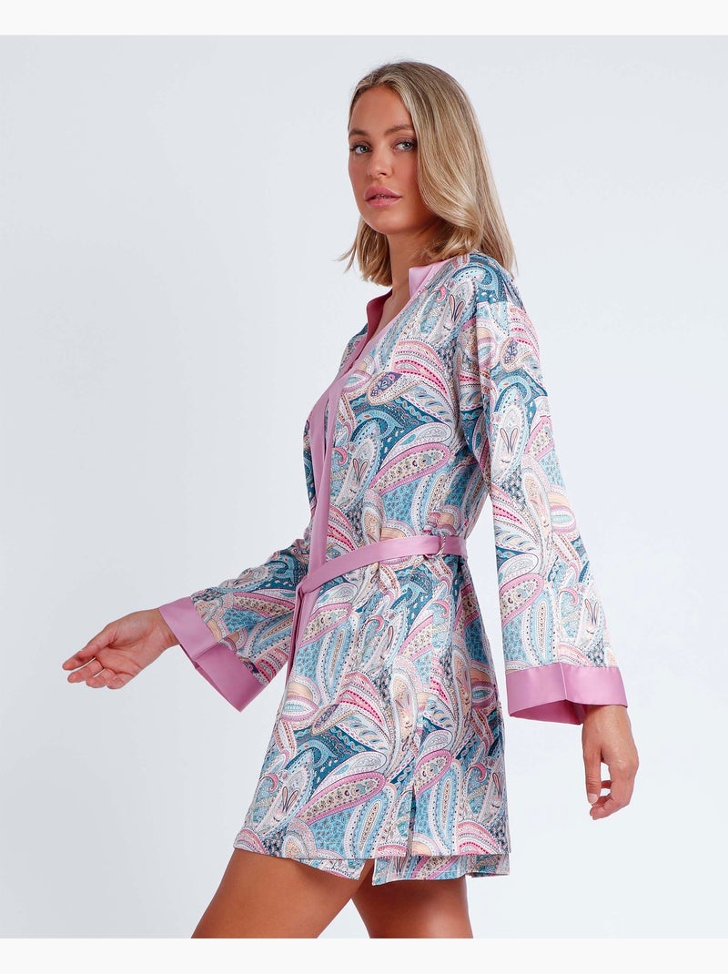 ADMAS GARDEN Vestaglia estiva in cashmere a maniche lunghe da donna Blu - Kiabi