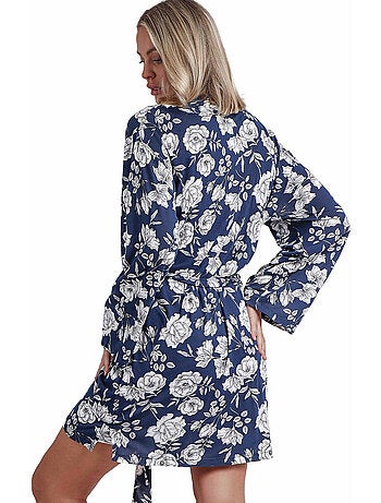 ADMAS GARDEN Vestaglia floreale blu navy a maniche lunghe da donna