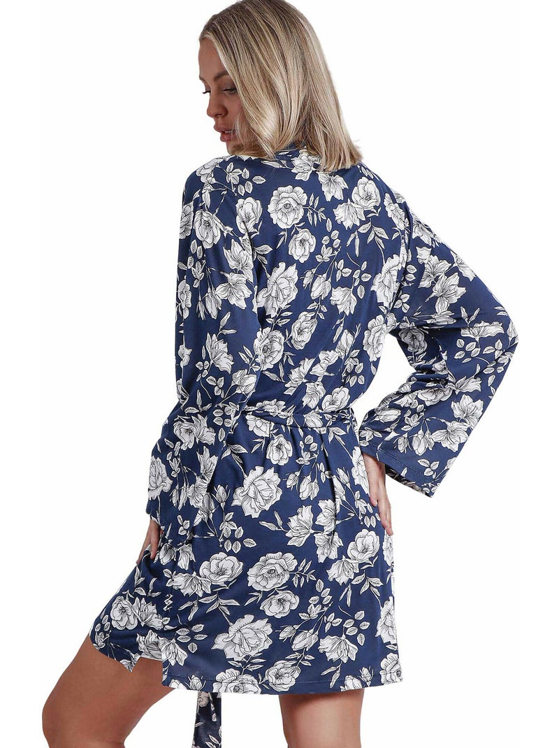 ADMAS GARDEN Vestaglia floreale blu navy a maniche lunghe da donna Blu marino - Kiabi
