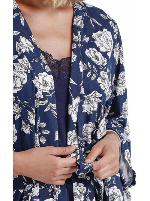 ADMAS GARDEN Vestaglia floreale blu navy a maniche lunghe da donna - Kiabi ADMAS GARDEN Vestaglia floreale blu navy a maniche lunghe da donna - Kiabi