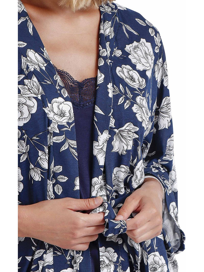 ADMAS GARDEN Vestaglia floreale blu navy a maniche lunghe da donna Blu marino - Kiabi