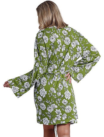 ADMAS GARDEN Vestaglia floreale blu navy a maniche lunghe da donna