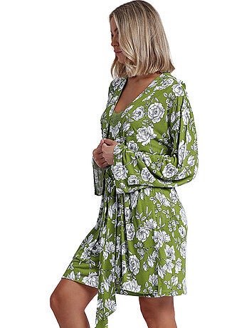 ADMAS GARDEN Vestaglia floreale blu navy a maniche lunghe da donna