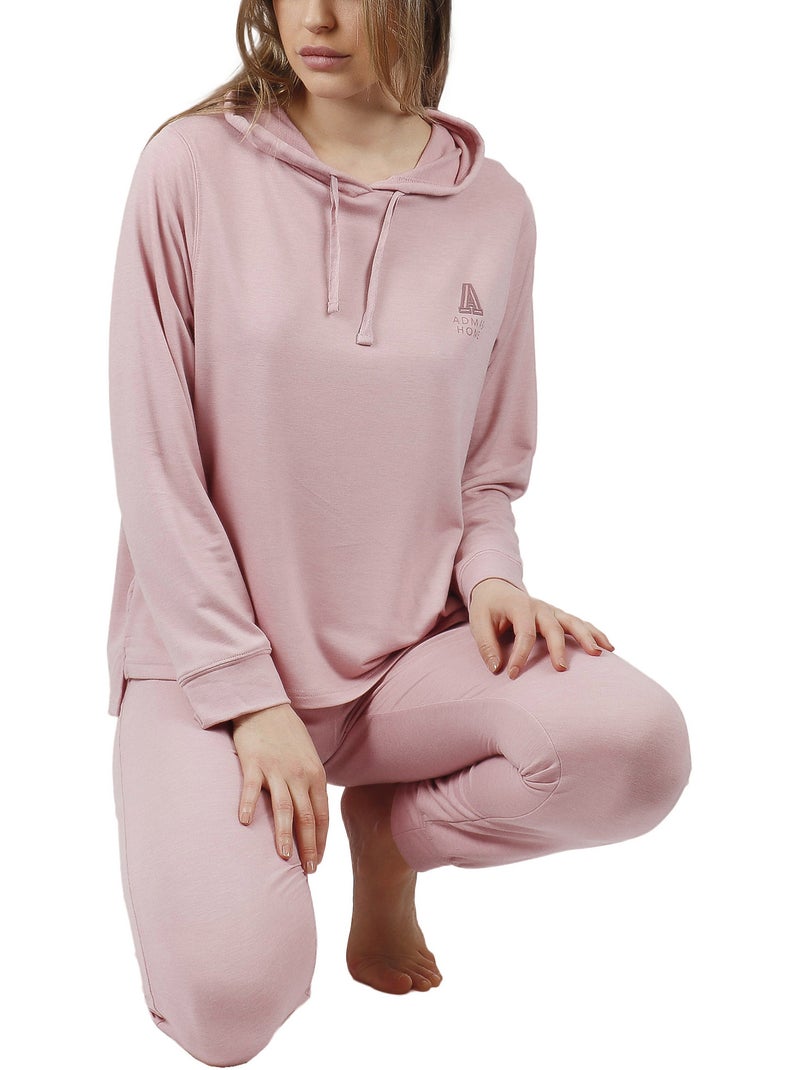 ADMAS HOME Pigiama con cappuccio a maniche lunghe Make it Happen da donna Rosa - Kiabi