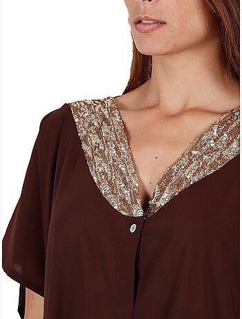 ADMAS Kafkano Abito con paillettes luminose per donna