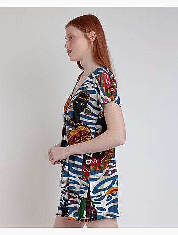 ADMAS LUXURY Pigiama africano di lusso a maniche lunghe da donna