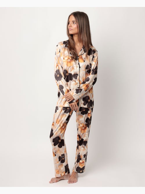 ADMAS LUXURY Pigiama da donna in raso con schiena scoperta e maniche lunghe Fiori di lusso - Kiabi ADMAS LUXURY Pigiama da donna in raso con schiena scoperta e maniche lunghe Fiori di lusso - Kiabi