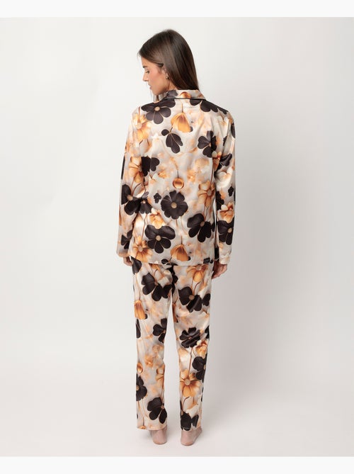 ADMAS LUXURY Pigiama da donna in raso con schiena scoperta e maniche lunghe Fiori di lusso - Kiabi ADMAS LUXURY Pigiama da donna in raso con schiena scoperta e maniche lunghe Fiori di lusso - Kiabi