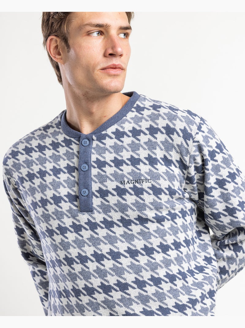 ADMAS MAGNIFICENT Pigiama a maniche lunghe da uomo blu Milano Blu - Kiabi