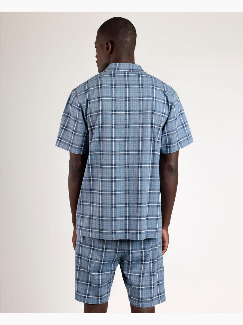 ADMAS Pigiama aperto a maniche corte da uomo, modello Important Discover Bicycle Blu - Kiabi