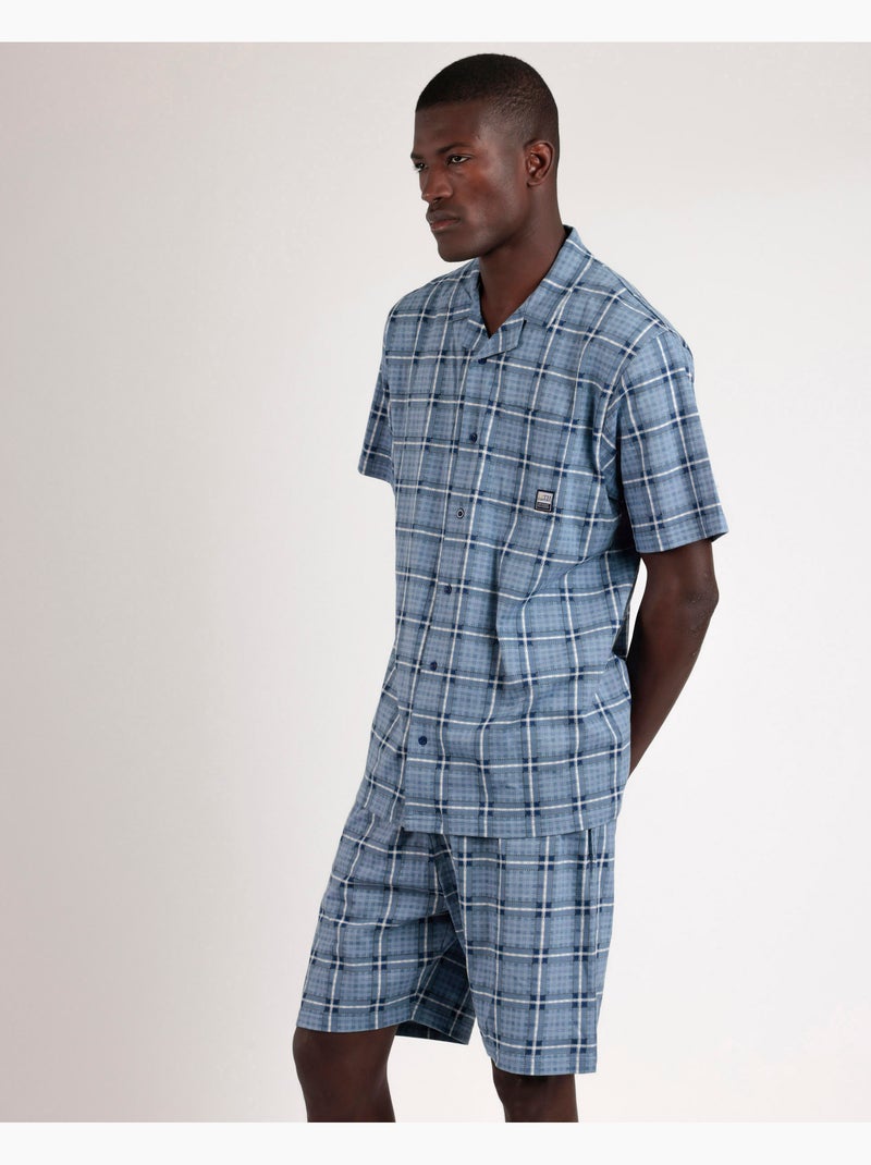 ADMAS Pigiama aperto a maniche corte da uomo, modello Important Discover Bicycle Blu - Kiabi