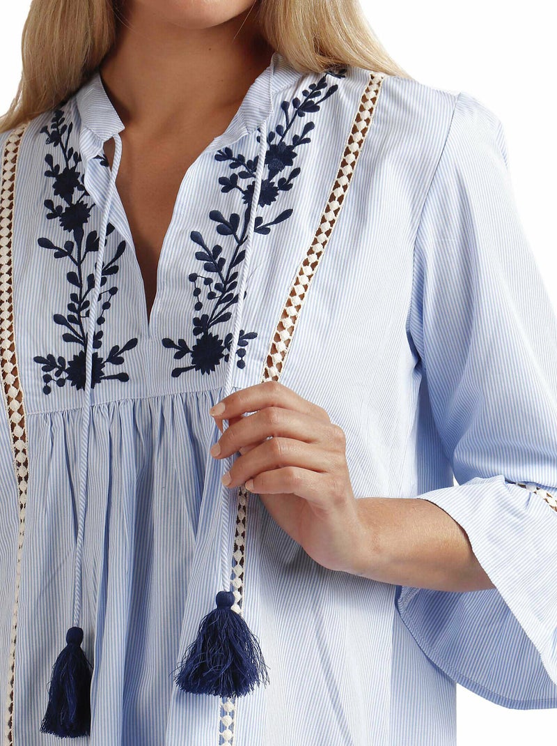 ADMAS Sail Time Abito a maniche a campana da donna Blu - Kiabi