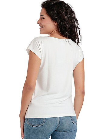 ADMAS T-shirt a maniche corte con pietre frontali da donna