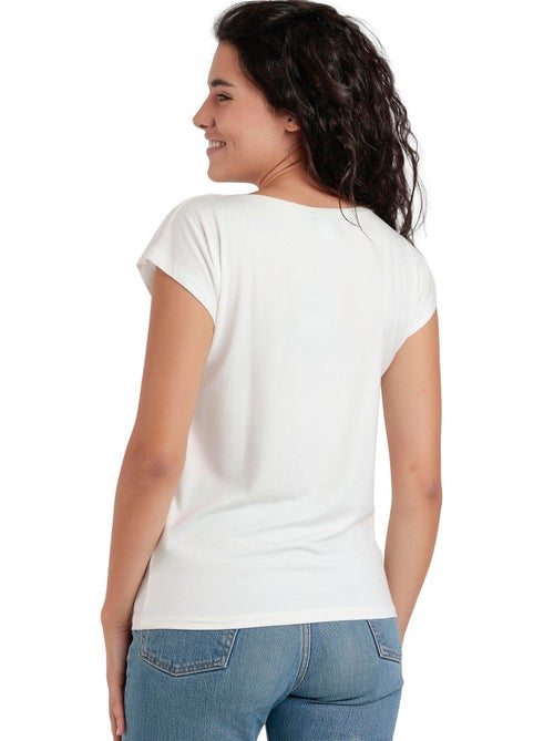 ADMAS T-shirt a maniche corte con pietre frontali da donna - Kiabi