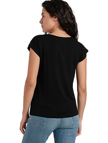 ADMAS T-shirt a maniche corte con pietre frontali da donna