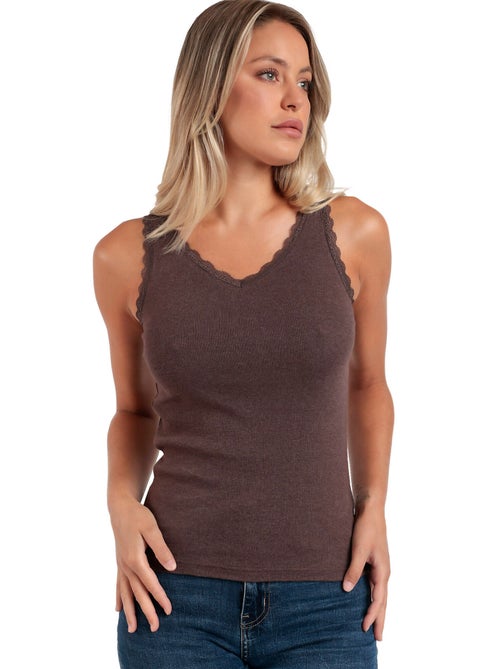 ADMAS T-shirt senza maniche a costine romantiche da donna - Kiabi ADMAS T-shirt senza maniche a costine romantiche da donna - Kiabi