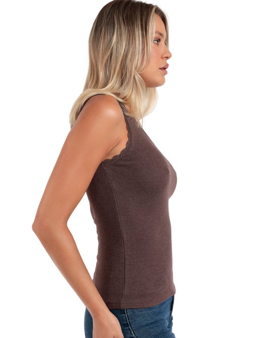 ADMAS T-shirt senza maniche a costine romantiche da donna - Kiabi ADMAS T-shirt senza maniche a costine romantiche da donna - Kiabi