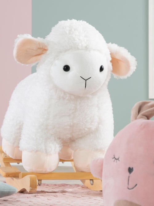 Agnellino a dondolo in legno massello e peluche per bebè da 18 mesi – "Roba" - Kiabi