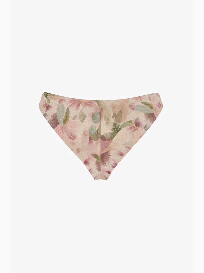 Aires extra super floreale, brillante, slip bikini a vita media penti Rosa/Verde - Kiabi