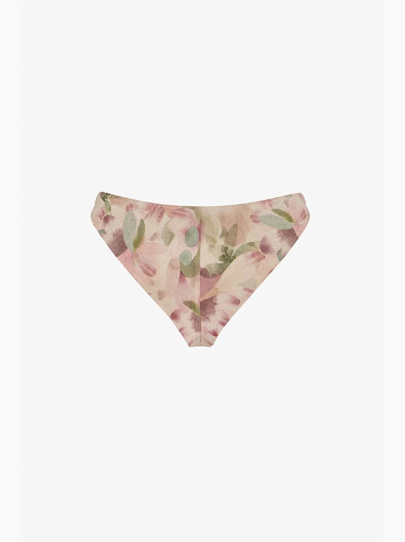 Aires extra super floreale, brillante, slip bikini a vita media penti Rosa/Verde - Kiabi