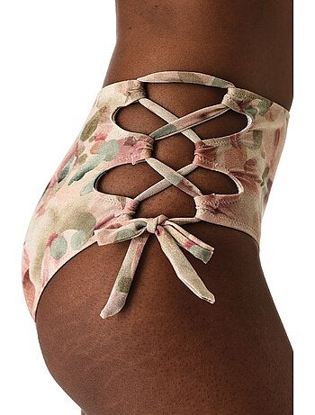 Aires fashion slip bikini floreale lucido a vita alta penti