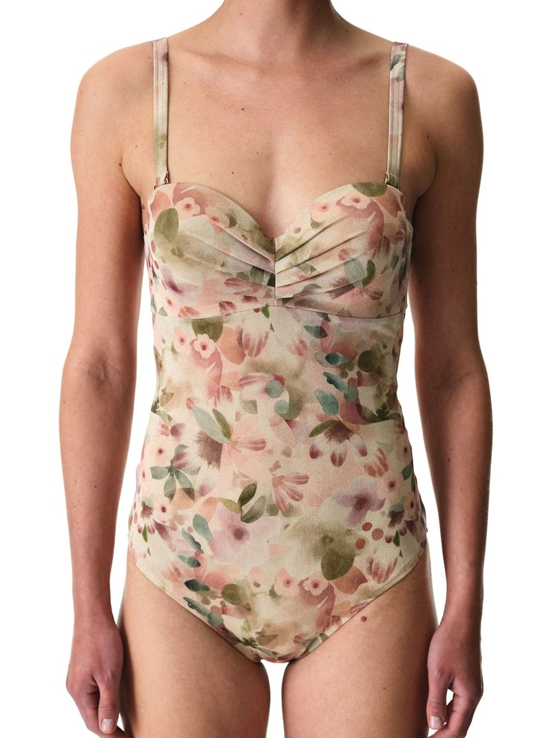 Aires lotus costume da bagno floreale scintillante penti Rosa/Verde - Kiabi