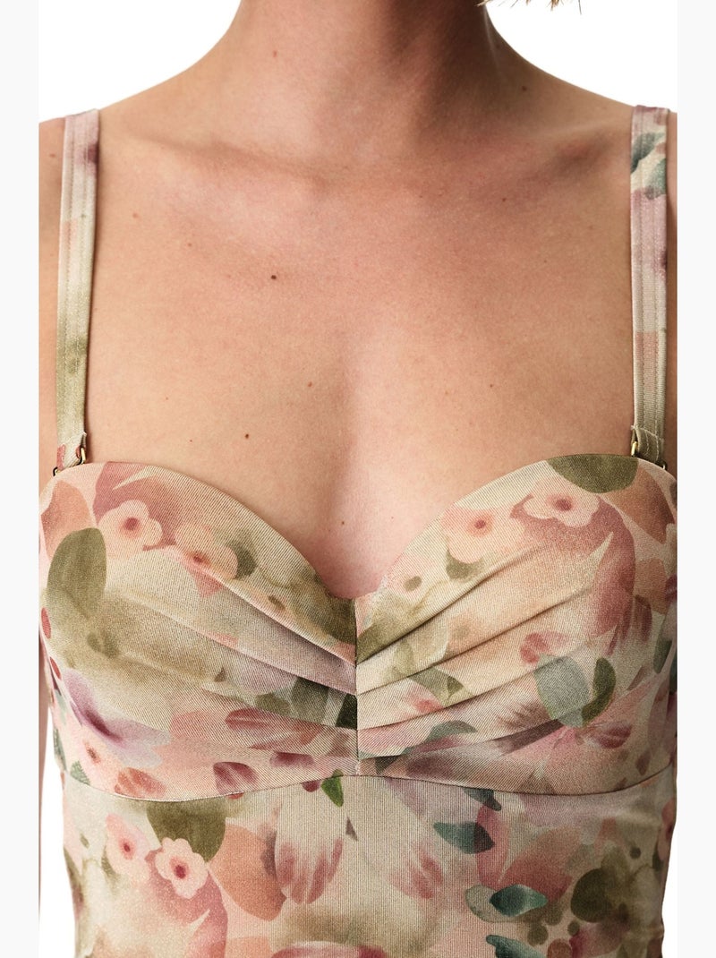 Aires lotus costume da bagno floreale scintillante penti Rosa/Verde - Kiabi
