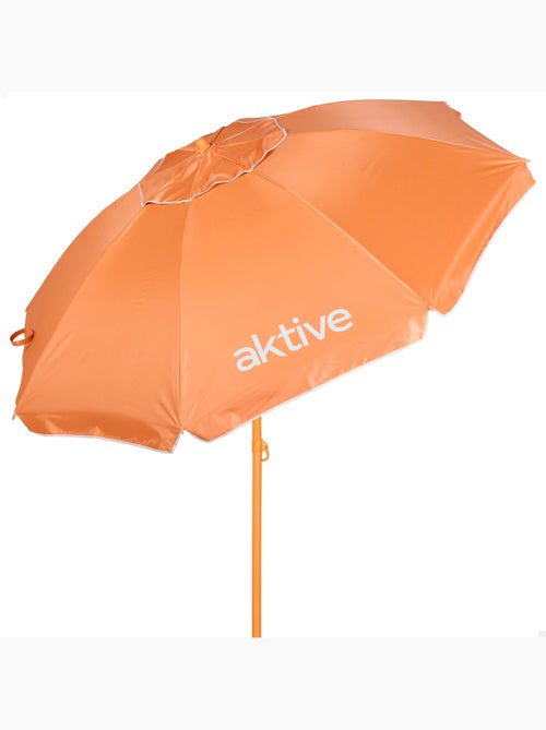 Aktive beach ombrellone da spiaggia arancione inclinabile con protezione uv50, diametro 220 cm - Kiabi