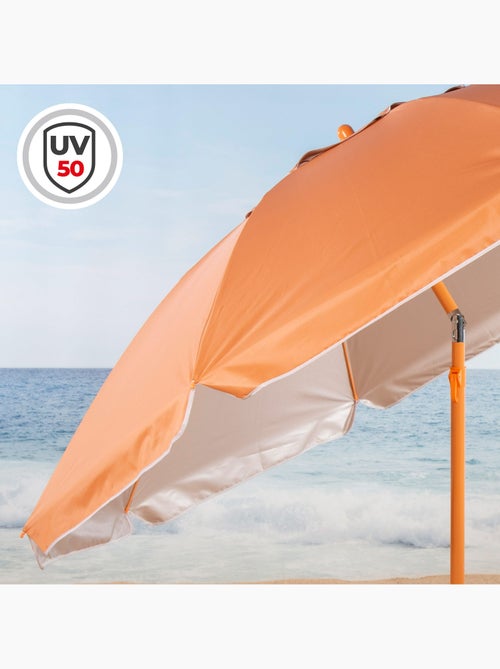 Aktive beach ombrellone da spiaggia arancione inclinabile con protezione uv50, diametro 220 cm - Kiabi