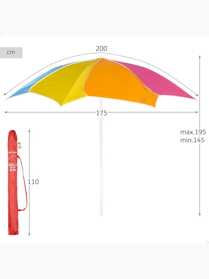 Aktive beach ombrellone da spiaggia d200 inclinabile con protezione uv50 Multicolore - Kiabi
