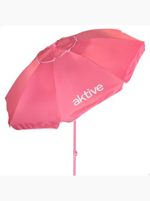 Aktive beach ombrellone da spiaggia inclinabile rosa d220 cm con protezione uv50 - Kiabi